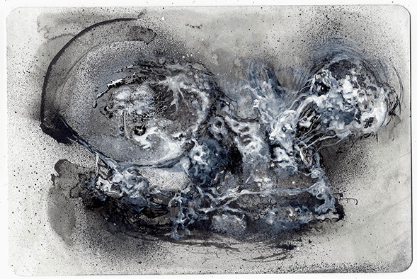 nikiNeuts - tableau contemporain, encre, acylique, huile sur toile - doubleje