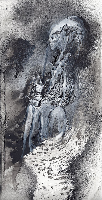 nikiNeuts - tableau contemporain, encre, acylique, huile sur toile - doubleje